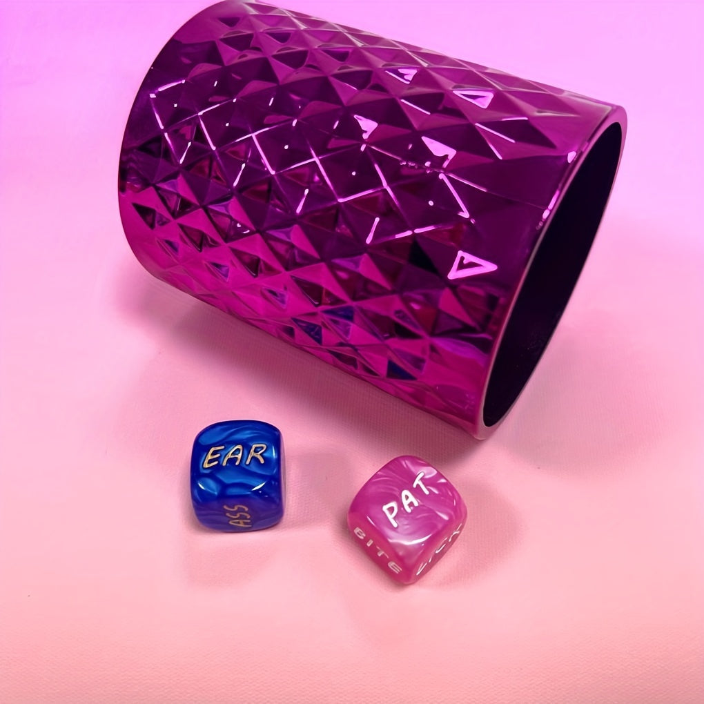2pcs Pearl Pattern Dice Pink Tabletop Outdoor Games