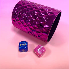 2pcs Pearl Pattern Dice Pink Tabletop Outdoor Games