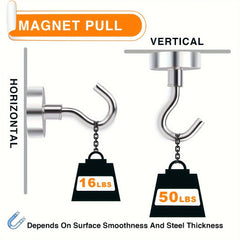2pcs Neodymium Magnetic Hooks Heavy Duty 22 68 KG D20