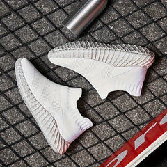 Girl's Solid Woven Knit Slip On Sock Shoes Breathable Soft Sole Sneakers