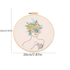 Floral Cross Stitch Kit for Beginners with Instructions