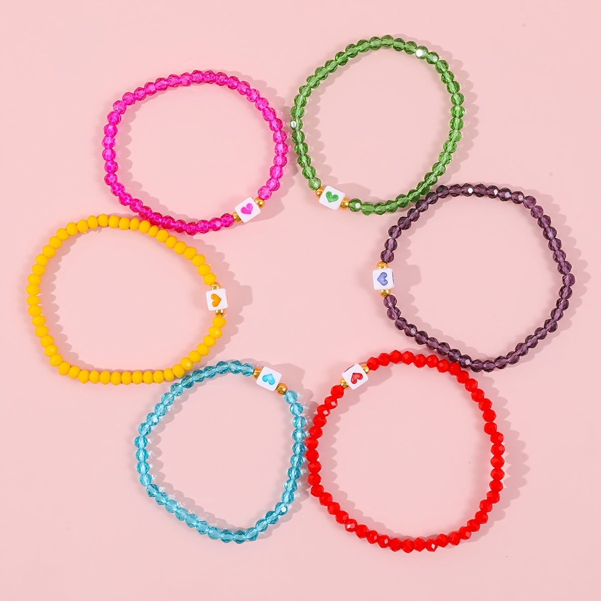 Kids Stained Glass Beads Bracelet for Everyday Wear and Party