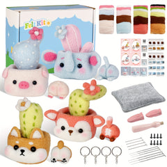 8pcs Wool Needle Felting Kit for Beginners - DIY Ornament Craft Kit