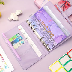 Budget Binder A6 PU Leather Notebook Cash Envelopes System Set