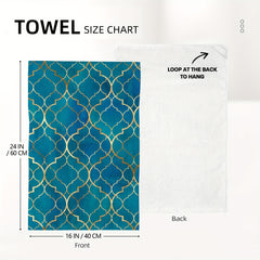 2pcs Teal Moroccan Geometry Ramadan Kitchen Towels Set