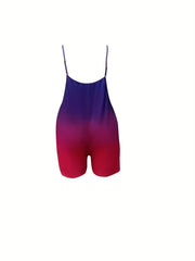 Ombre Print V Neck Cami Romper With Pockets
