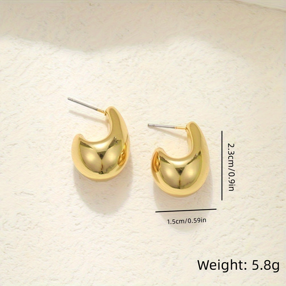 C Shaped Water Drop Women's Earrings