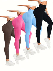Solid Yoga Pants High Stretch Fitness Leggings Women's Activewear