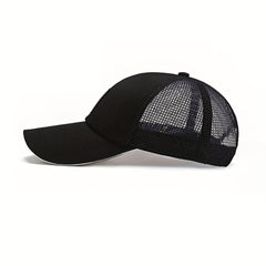 Men's Mesh Baseball Cap Sun Protection Outdoor Fishing Peaked Trucker Hat