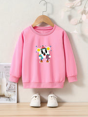 Lovely Mouse Graphic Crew Neck Sweatshirt for Kids
