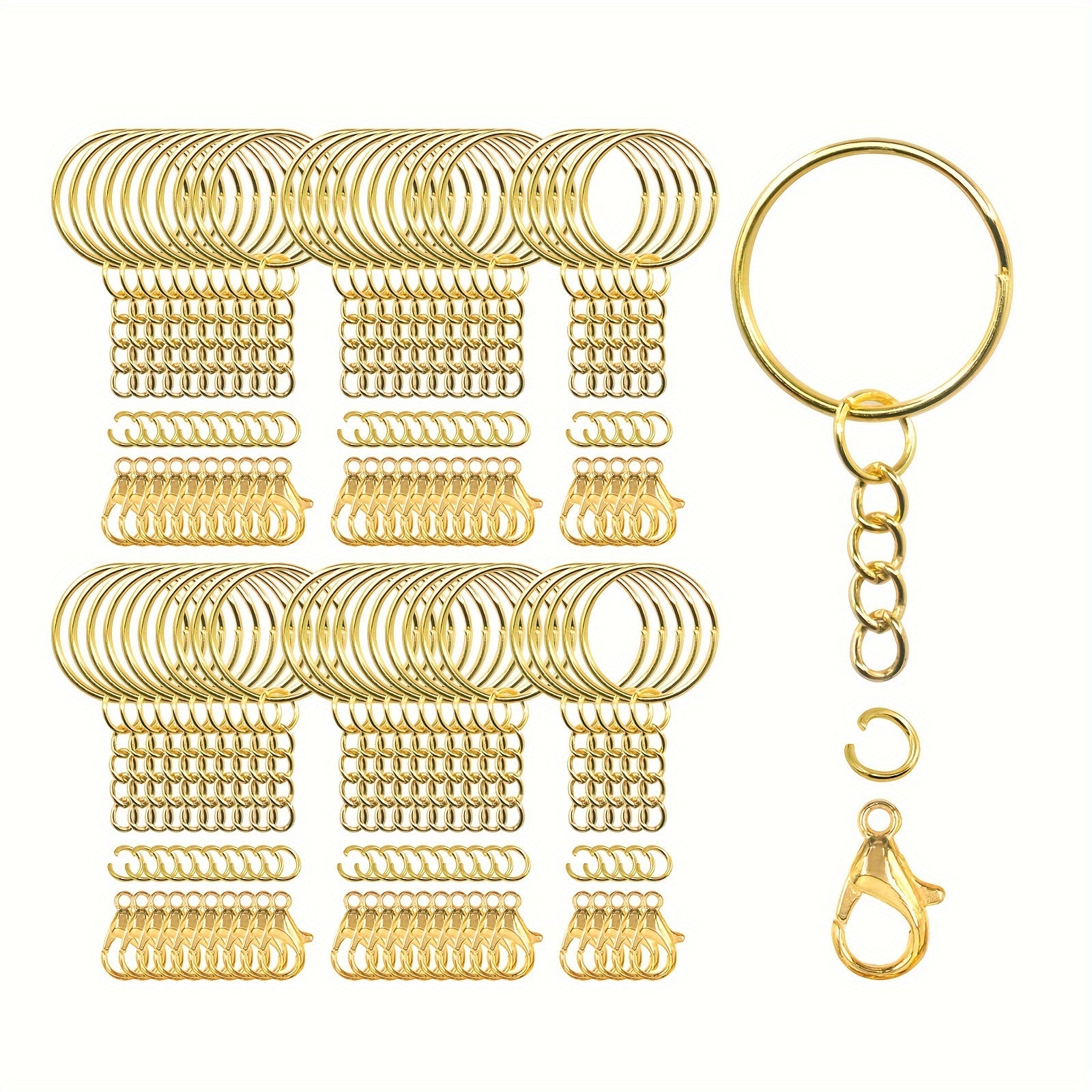 60PCS Key Rings Keychain with Lobster Clasps for DIY Crafts Jewelry Making