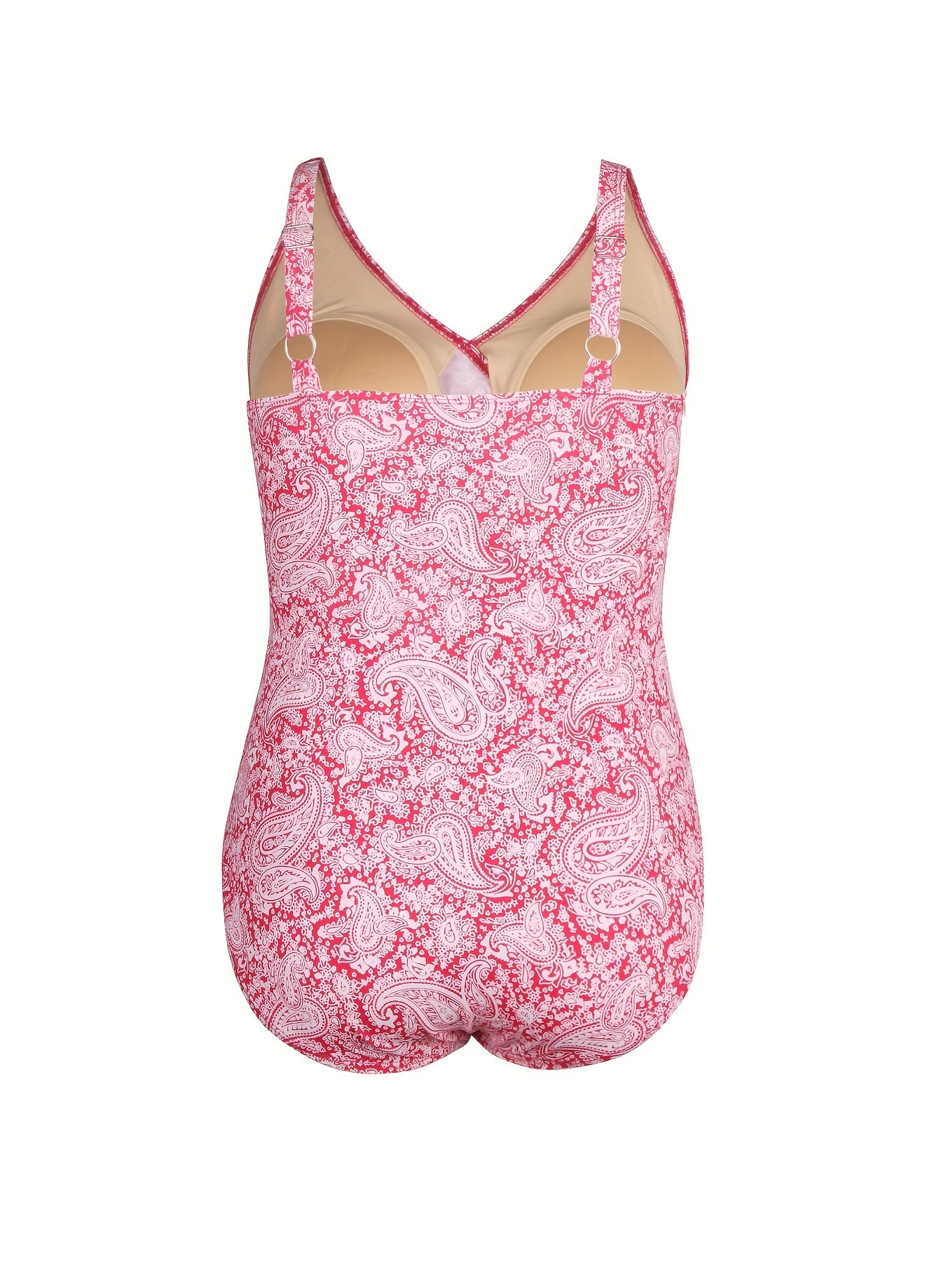 Boho Swimsuit Women's V Neck One Piece Bathing Suit