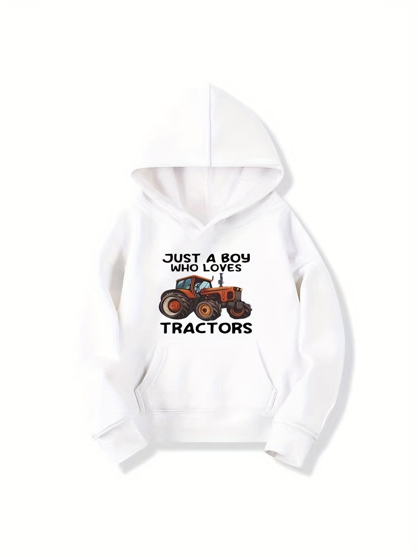 TRACTOR Letter Print Boys Hooded Sweatshirt