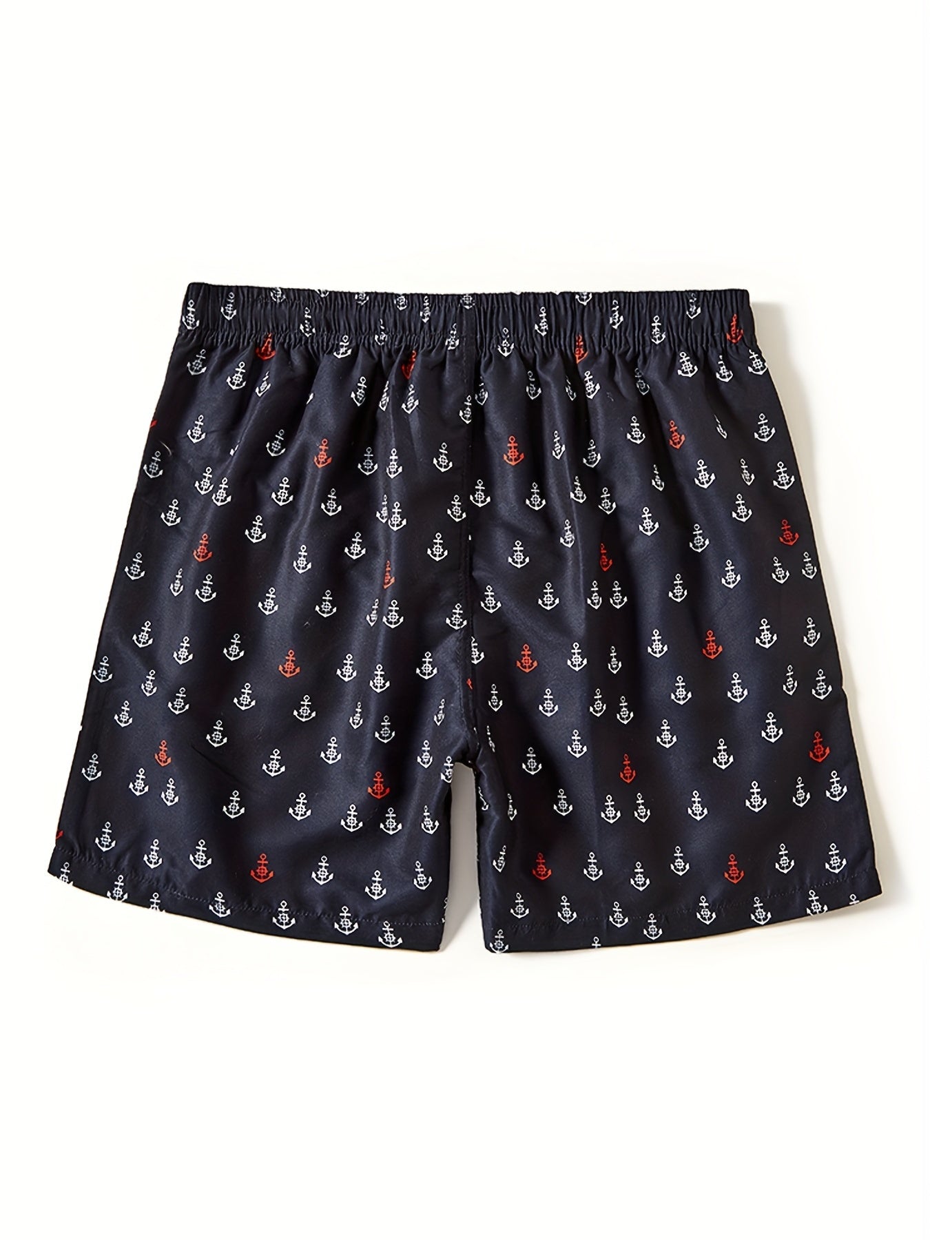 Boat Anchor Print Men's Swim Trunks Drawstring Board Shorts