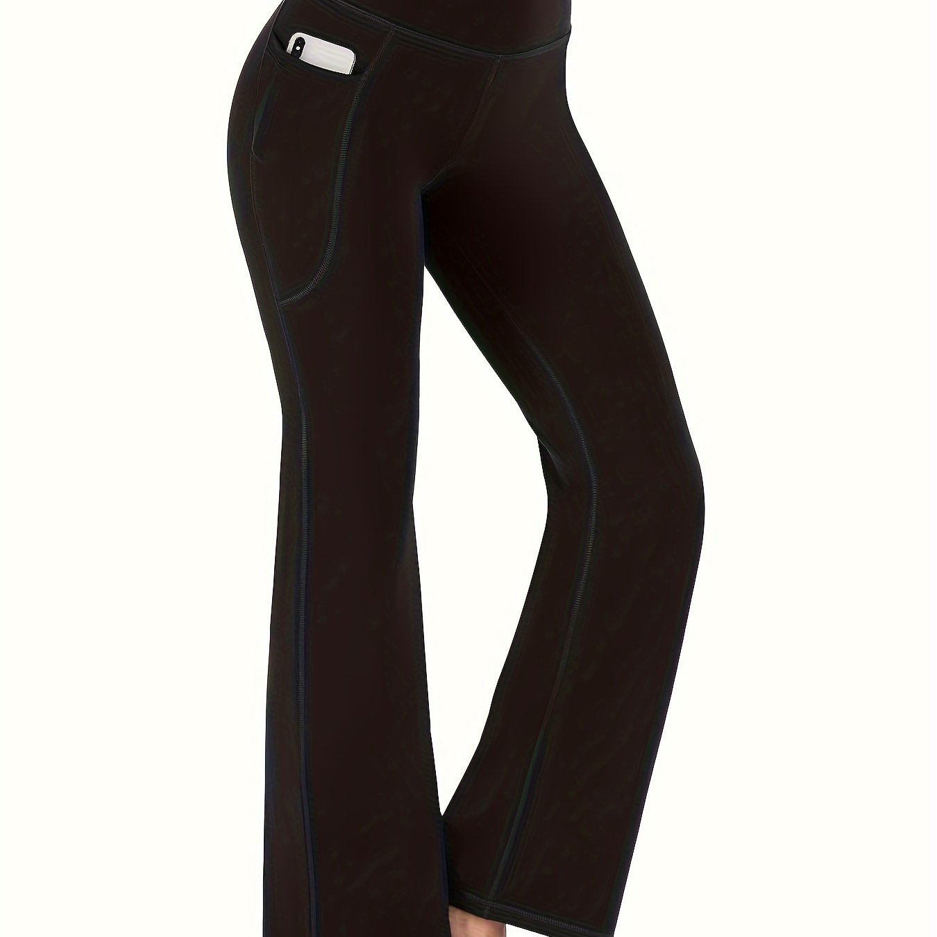Women's High Waist Flare Pants Quick Drying Body Shaping Spandex Polyester Blend