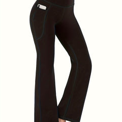 Women's High Waist Flare Pants Quick Drying Body Shaping Spandex Polyester Blend