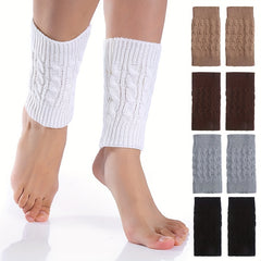 Twist Knit Leg Warmers Boot Sleeves Socks Women's Stockings