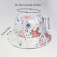 Starfish Print Bucket Hat Cartoon Casual Basin Hat Lightweight