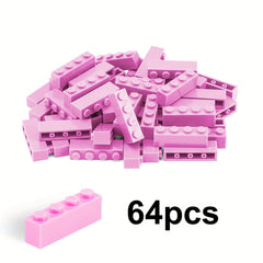 64pcs 1X4 High Bricks for Building Blocks Educational Toys for Kids