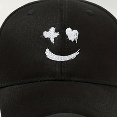 Smiling Face Embroidery Baseball Cap Unisex Hip Hop Sun Hat Adjustable
