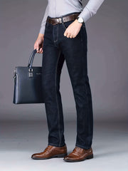 Men's Straight Leg Stretch Jeans with Pockets