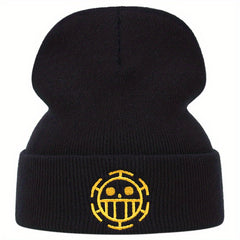 Anime Cartoon Embroidered Beanie Skull Hat Hip Hop Warm Knit Hat