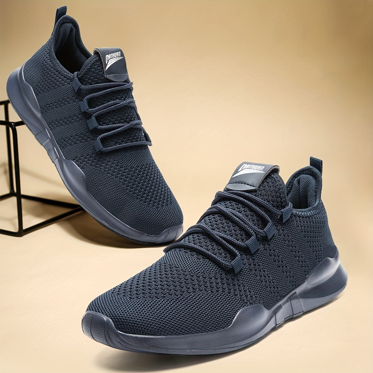 Men's Knitted Breathable Walking Shoes Lightweight Comfy Casual Shoes Spring