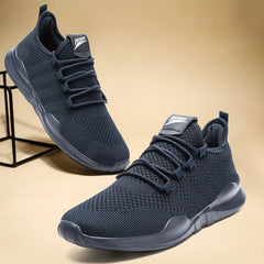 Men's Knitted Breathable Walking Shoes Lightweight Comfy Casual Shoes Spring