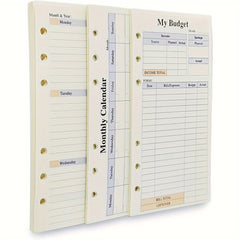 82pcs Weekly&Monthly Planner & 6 Hole Budget System Refill
