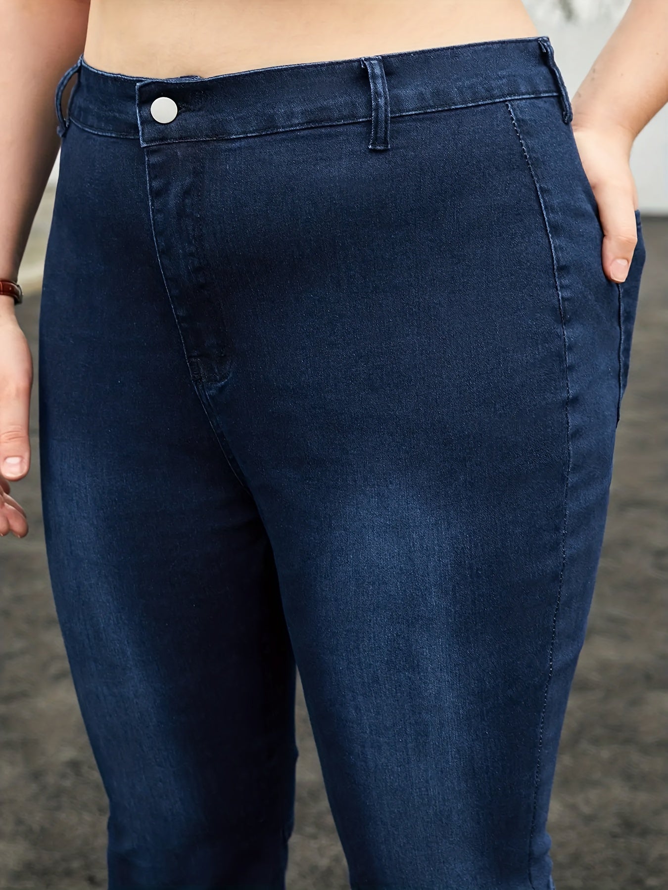 Washed Button Fly Fringe Trim Flared Leg Jeans