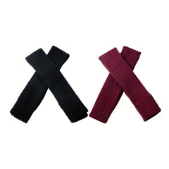 2 Pairs Knitted Thigh High Warm Socks Women's Stockings & Hosiery