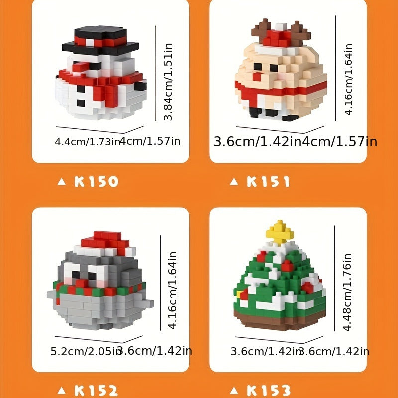 Christmas Building Blocks Toy Penguins Reindeers Snowmans Holiday Gift