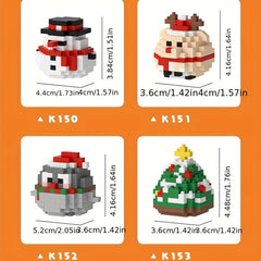 Christmas Building Blocks Toy Penguins Reindeers Snowmans Holiday Gift