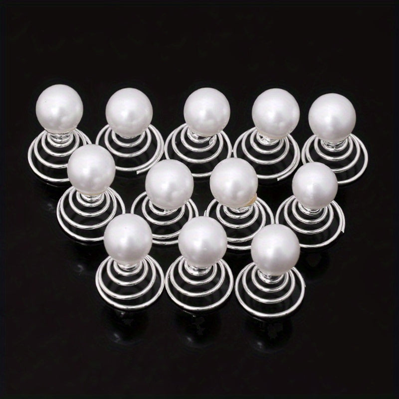Crystal Faux Pearl Hair Ring Wedding Head Jewelry