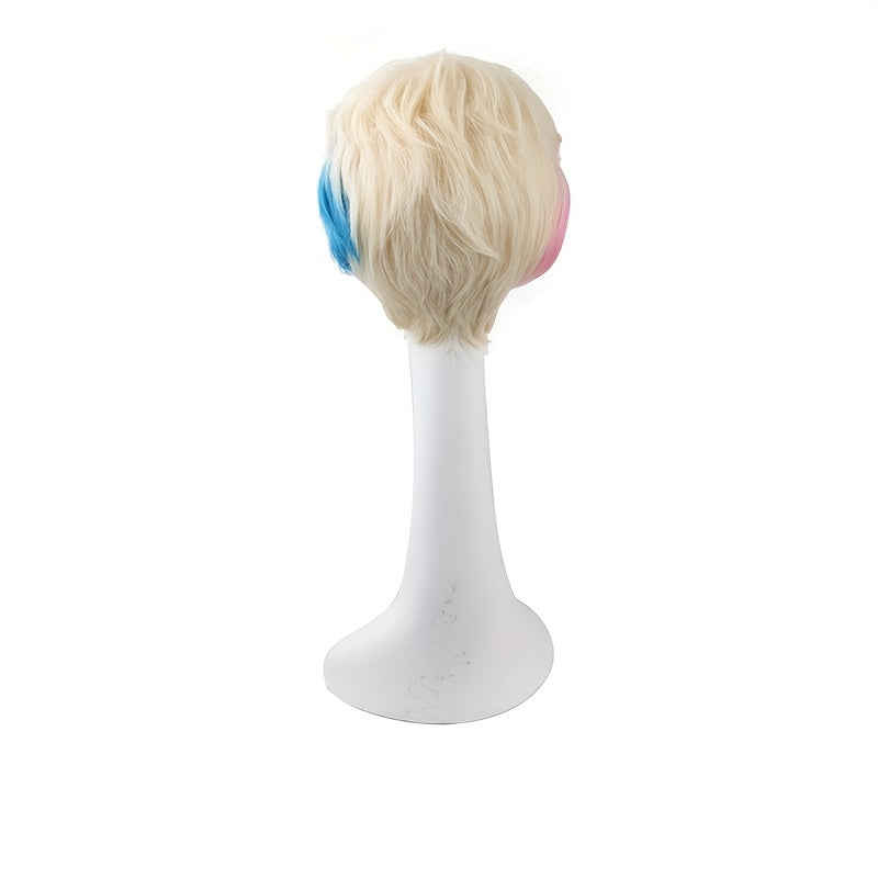 10 Inch 25.4 Cm Golden Pink Masquerade Wig Men's Dress Up Wig