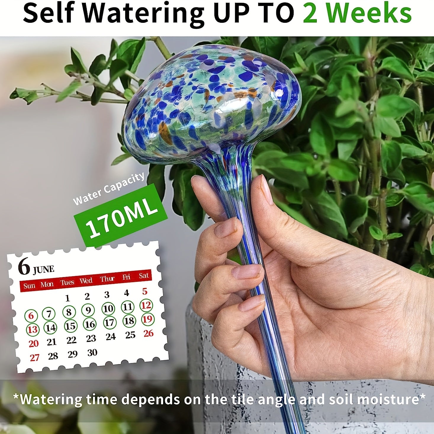 1pc 170ml Glass Plant Watering Globes Self Water Bulbs