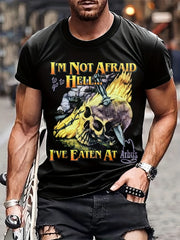 Skull Pattern Print Men's Short Sleeve T-shirt Graphic Tee Men's Summer Clothes