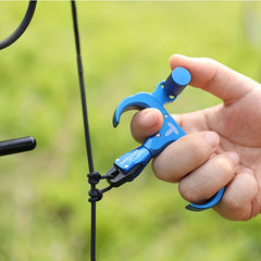 360 Rotation Thumb Bow Release Aluminum Alloy 3 Finger Trigger Grip