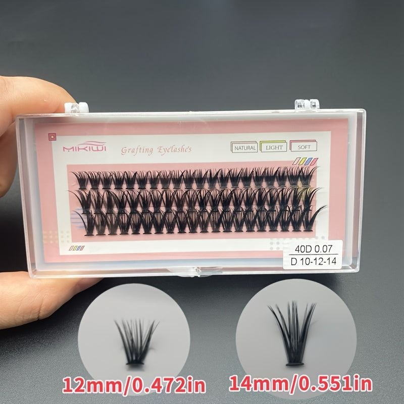 60 Cluster Lashes 40D D Curling Mix 10 12 14mm DIY Eyelash Extension