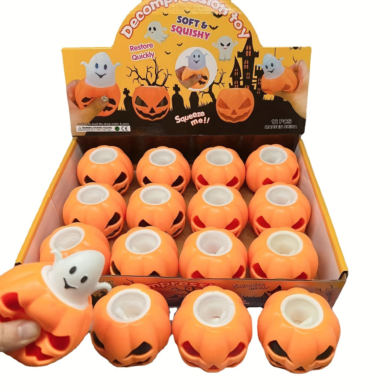 Halloween Pumpkin Stress Balls Trick Or Treat Toys