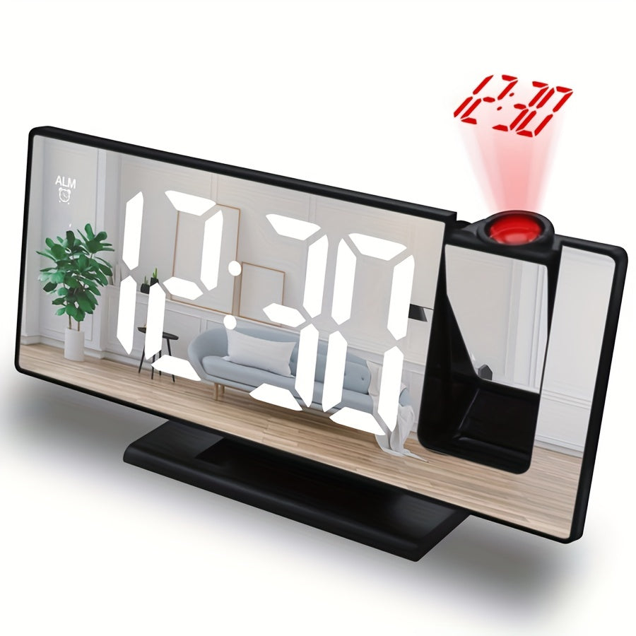 Large 3D Projection Alarm Clock with Mirror Display