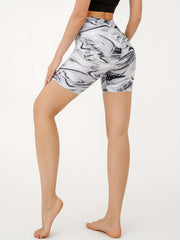 Tie Dye High Waist Biker Shorts for Women No See Through
