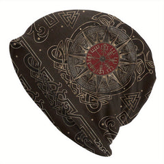 Vegvisir Compass Ouroboros Runes Viking Bonnet Hat