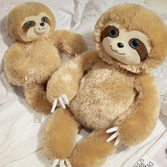 Large Soft Brown Sloth Plush Toy Stuffed Animal - Home Decor
