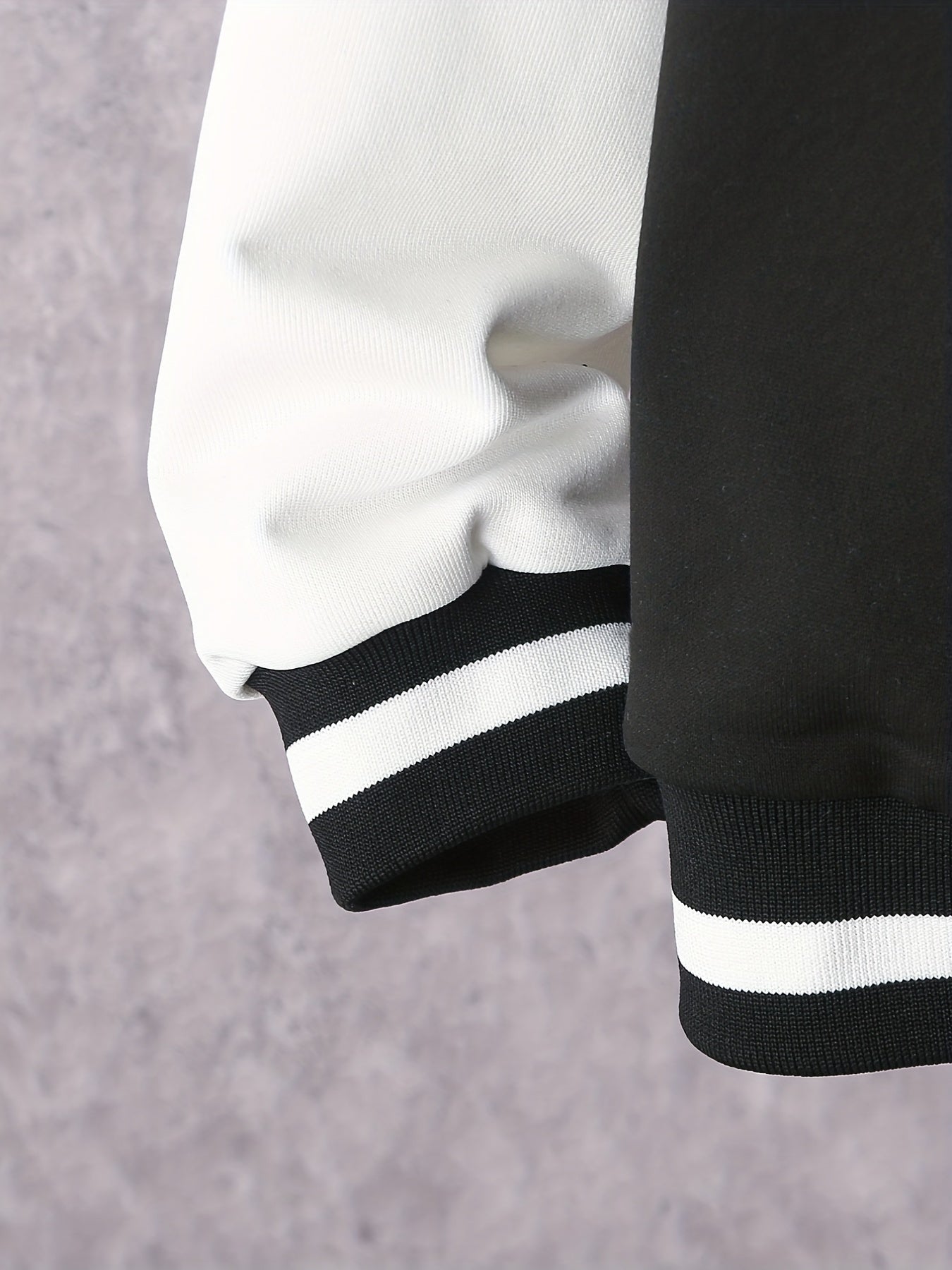 Boys Baseball Collar Varsity Jacket Block Drop Shoulder B Graphic