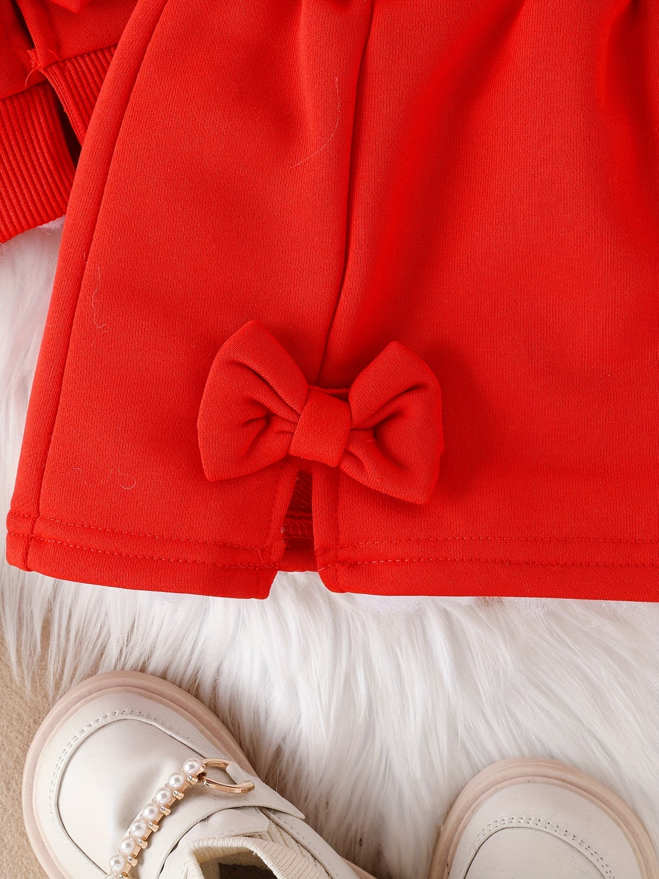 2pcs Baby Girl Bow Top & Split Skirt