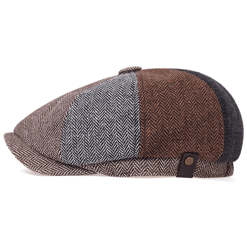 Men's Patchwork Newsboy Cap