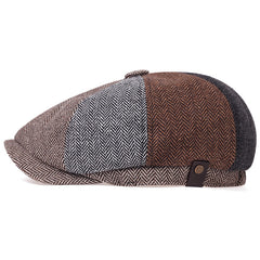Men's Patchwork Newsboy Cap