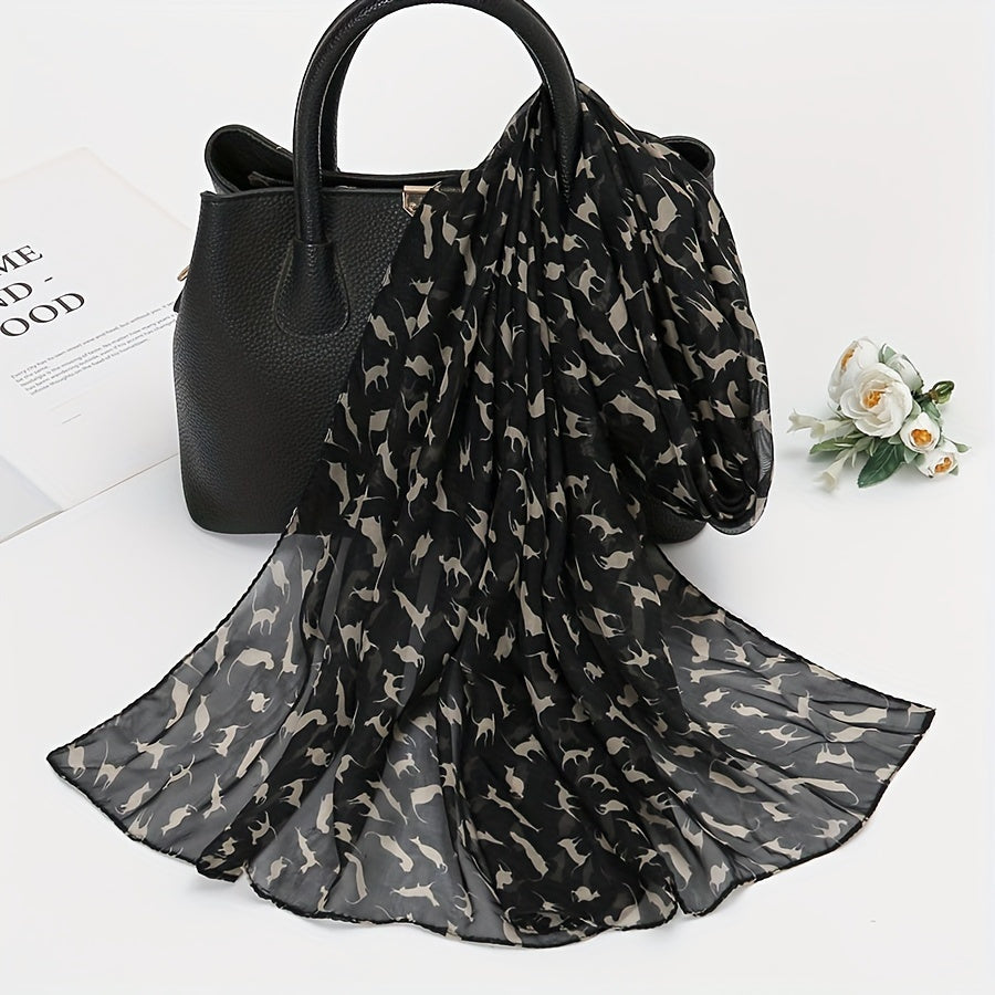 Bohemia Chiffon Scarf Vintage Leopard Animal Print Shawl