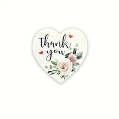500pcs Heart Flower Stamp Thank You Sticker Paper Wedding Party Stationery